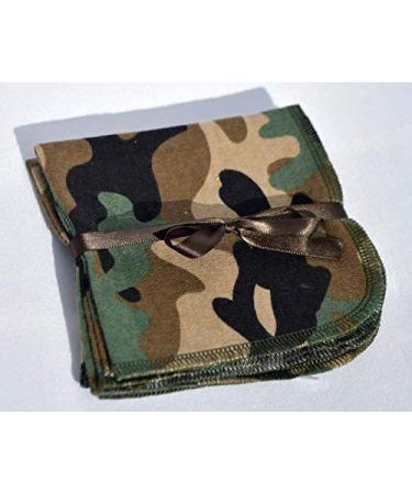 Camouflage Printed Flannel Paperless Towels 1 Ply 10x10 Inches Set of 4