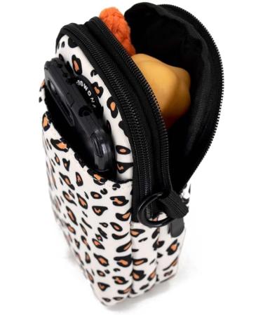 COOWOON GASSI BACK DOG Crossbody Bag - Dog Walking Essential with Poop Bag Dispenser Ideal for Toys & Accessories - Stylish White Leopard Design - Buy Online on SooperMarket.com