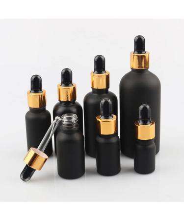 ZEOABSY 6 PiecesÂ 10mlÂ Empty Frosted Black/Gold Glass Dropper Bottles with Glass Pipette for Essence Essential Oil Elite Fluid Travel Cosmetics Storage Containers - Buy Online on SooperMarket.com