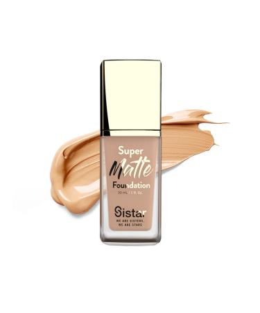 Sistar Super Matte Foundation Perfecting Liquid Foundation Full Coverage Control Shine Weightless Longwearing 30 mL / 1 fl. oz. (Olive)