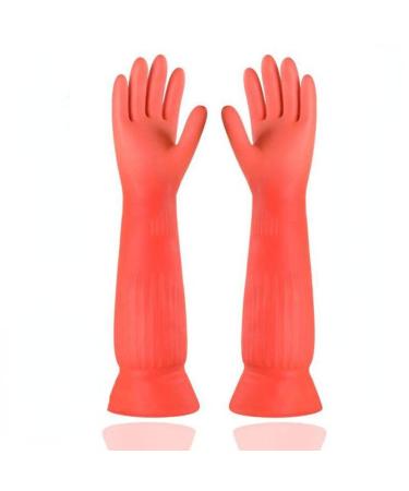 Latex Gloves Rubber Kitchen Car Wash Household Cleaning Rubber Rubber Gloves Extended Car Wash Without Backflow chengse Large