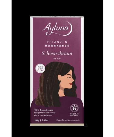 Ayluna Herbal Hair Color Black Brown (6 x 100 gr) 100 g (pack of 6)