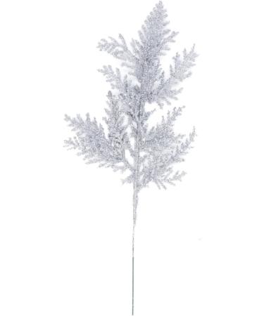 20Pcs Silver Christmas Tree Picks - Glitter Pine Branches for Holiday Crafts & Decor - Buy Online on SooperMarket.com