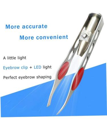 1PC Tweezers With Light Stainless Steel Eyebrow Tweezer Hair Removal Spotlight Eyelash Tweezer Professional Beauty Tools Illuminate Dark Areas Eyebrow Tweezers - Buy Online on SooperMarket.com