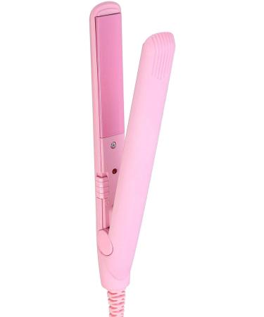 Mini Hair Straightener & Curler - Travel-Friendly Ceramic Plates in Green & Pink | Quick Styling & US Plug - Buy Online on SooperMarket.com