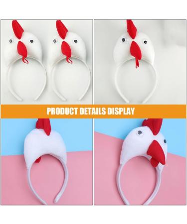 WRITWAA 1Pc Chicken Hair Hoop Easter Headbands Cartoon Rooster Hair Bands for Halloween Decorations Animals Ears Headdress Cute Headbands for Cosplay Party White - Buy Online on SooperMarket.com