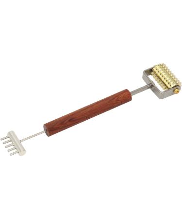 Double Head Face Massage Roller with Copper Wooden Handle | Promote Circulation & Skin Health | Acupoint Pressing Tool for Spa-Like Relaxation - Buy Online on SooperMarket.com