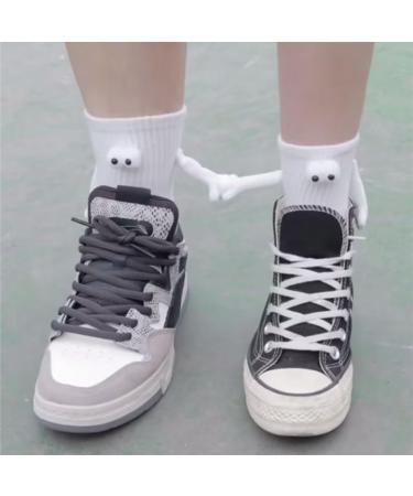 3D Couple Socks - Funny Magnetic Suction Design - Black & White 4 Pairs - Buy Online on SooperMarket.com