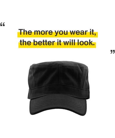 X-Large Black Military Style Cadet Army Cap with STASH Pocket - Everyday Hat - Buy Online on SooperMarket.com