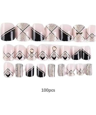 Dajidafu 1 Set No Glue Nails Medium Length Files Square Style Matte Stick Full Cover Art Decals Beauty Tool DIY Decorations Five - Buy Online on SooperMarket.com
