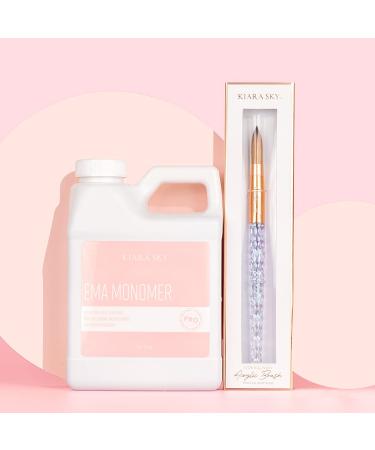 Kiara Sky EMA 16fl oz Liquid Monomer and 100% Kolinsky Brush Starter Duo (16 fl oz Monomer + Kolinsky Size 10 Brush)