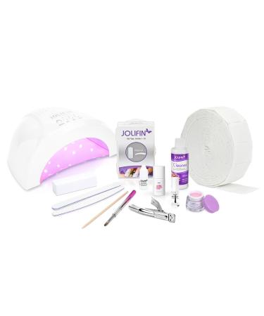 Jolifin nail studio starter set for gel nails + UV LED lamp for nail extension