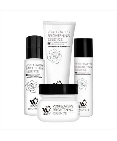 WBM Skincare Beauty Kit -Facial Cleanser & Facial Moisturizer for Sensitive Skin Witch Hazel Facial Toner with Aloe Vera Formula Anti-Aging Night Cream for Daily Cleansing & Refreshing Skin