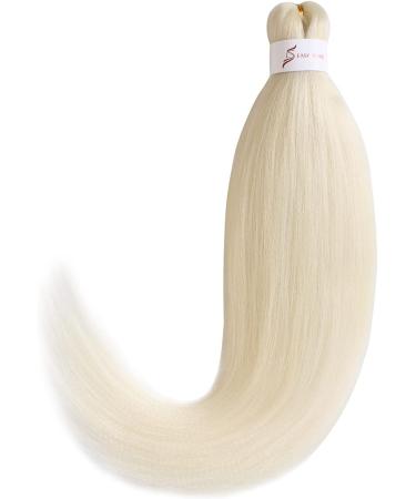 Leeven 26'' Pre Stretched Braiding Hair Extension 8 Packs Yaki Straight EZ Braids Natural Blonde Low Temperature Synthetic Hair Fibers for Braiding /26 Inch 613# 26 Inch (Pack of 8) 613# - Buy Online on SooperMarket.com