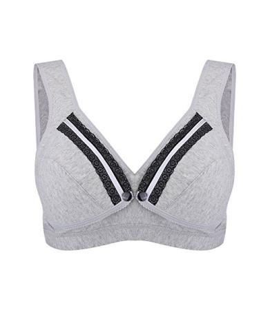 AYNEFY Nursing Bra Lightly Padded Cotton Nursing Breast Feeding Prevent Sagging Pregnant(XL(38 85)-Gray)