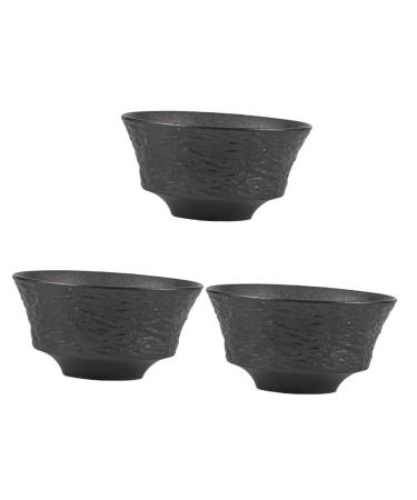 Minkissy 3 pieces of shaving bowl decorative bowl stones care needs razor cup for men small shaving container shaving base shell shallow razor stone pattern ceramic travel 11.50x5.50cmx3pcs black x 3 pieces.