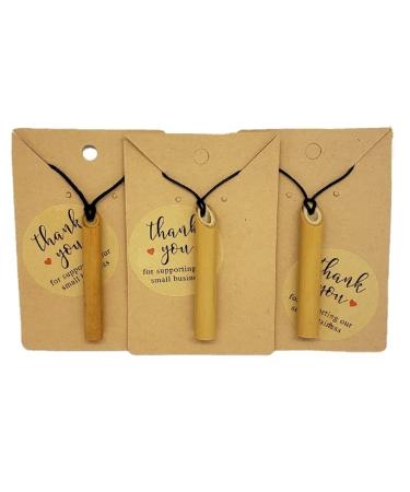3-Pack Stress Straws Mindful Breathing Straw Necklaces for Natural Anxiety Relief- Yoga Breath Work Jewelry for Meditation and Deep Breathing Calming Exercises