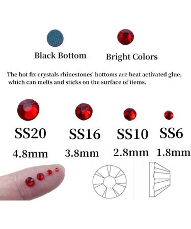 Red Hotfix Rhinestones 5000pcs SS10 2.8mm Round Crystal Glass for Crafts and Decoration - Buy Online on SooperMarket.com