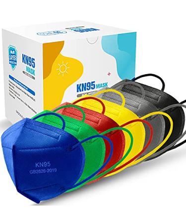 SeekSeed Kids KN95 Face Masks 30 Pcs Kid Face Mask 5 - Ply Breathable Disposable Masks Childrens Comfortable Dust Cup Dust Mask Elastic Ear Loops with Nose Bridge for Girls Boys (3199061)