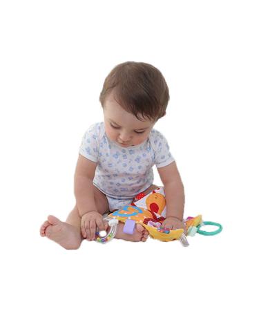 Baby Comfort Blanket with Tag Security and Teething Toys - Bear and Apple Red - Buy Online on SooperMarket.com