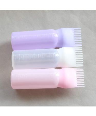 Towarm Blue White Purple 3pieces Comb Applicator Bottle 6 Ounce Bottle Comb with Graduated Scale for Hair Dye Coloring Scalp Treatment Essential (3pcs) - Buy Online on SooperMarket.com