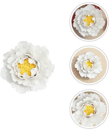 ORFOFE Wall Flower Sculpture 1Pc peony flower wall decoration home decoration Ceramic wall art Ceramic Flower Flower Wall White 7x7cm - Buy Online on SooperMarket.com