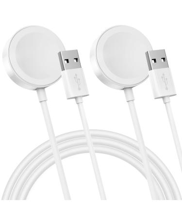 JUD       for Apple Watch Charger 2Pack 6.6ft/2m, Fast iWatch Charger Wireless Magnetic Charging Cbale Compatible Apple Watch Charger Series 8/7/6/5/4/3/2/1/SE 2 White
