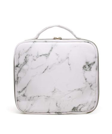 Makeup travel organizer,LKE Cosmetic Bags Marble Makeup Bag Waterproof Travel Makeup Bag Makeup Organizer Bag Jewelry Travel Organizer with Adjustable Dividers (9.8x8.86x3.7 inches)