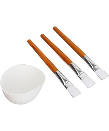Facemask Mixing Tool Set Wooden Brush Set Reusable Silicone Face Mask Bowl Multifunctional Adjustable Thickness Ideal for Oils and Moisturizers - Buy Online on SooperMarket.com