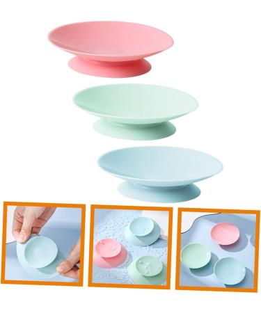 KALLORY Kids Bowl Suction Pad Set - 3pcs | Suction Cup Stickers | Silica Gel | Tricolor - Buy Online on SooperMarket.com