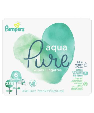 Pampers Aqua Pure Sensitive Baby Wipes 6X Pop-Top 336 Count