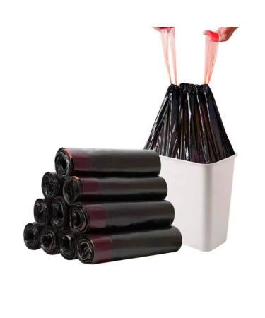 RTBQJ-AT 15 liters of garbage bags with pulling tape and handles 13l trash bag tearproof and liquid-tight (50x55cm 120 pieces) 120 bag black 120 pieces (1 Pack)