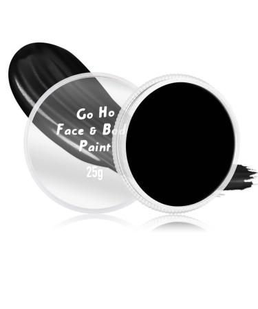 Go Ho Black Face Body Paint 0.88 oz Water Based Creamy to Gel Body Painting SFX Makeup for Adults Children Halloween Cosplay Costumes Festivals Makeup 25g