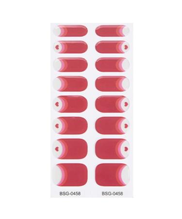 Ruarby Coffin/Ovals Press on Nail French Stripes Fake Nails Acrylic False Nails Artificial Nails Glues on Nail for Womens Girls