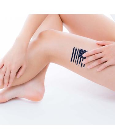USA Distressed Flag Temporary Tattoo - Long Lasting Semi-Permanent Ink for Men and Women - Patriotic Symbol in Navy Blue - Includes 4 Sheets - Buy Online on SooperMarket.com