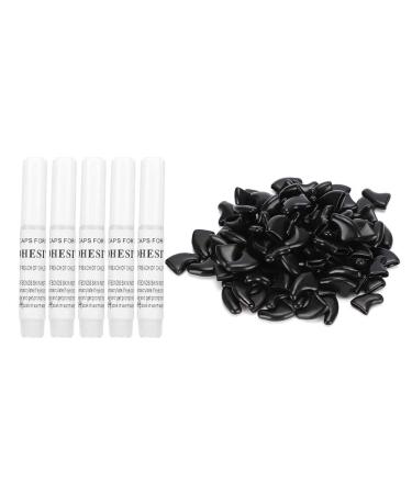 Biitfuu 100pcs Cat Claw Caps Cat Claw Covers Soft Claws Nail Protectors with Adhesives L Cool Black