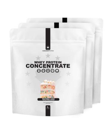 Canadian Protein Whey Concentrate 24g of Protein | 6 kg of Birthday Cake Flavored Low Carb Keto Friendly Workout Recovery Drink | Protein Powder Rich in BCAA Amino Acids