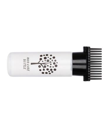 Folpus Squeeze Bottle Hair Dye Bottle Brush Hair Oil Roots Comb Bottle Black