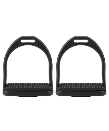 Horse Stirrup 1 Pair Black High Strength Durable Quality Plastic Riding Stirrups for Children to Ride Horse(Small)