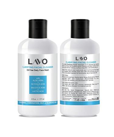 Buy LAVO Glycolic Acid Face Wash - Exfoliate Acne Blackheads & Clogged Pores | For Oily & Combination Skin - Buy Online on SooperMarket.com