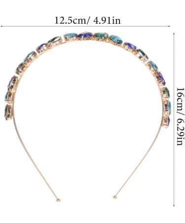 Minkissy Crystal Rhinestone Headband Anti-slip Wedding Bridal Headpieces Bling Hairbands Tiara Bridal Prom Party Hair Accessories for Women Girls (Blue Green) - Buy Online on SooperMarket.com