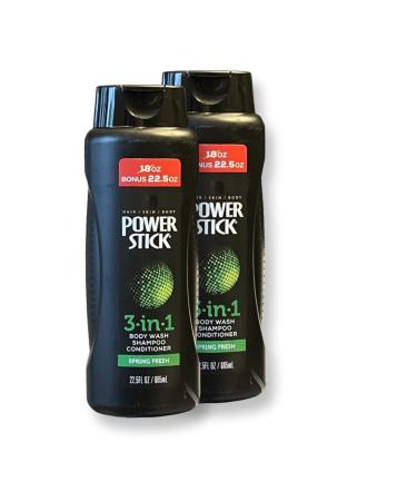 3 in 1 Shampoo Conditioner and Body Wash Spring Fresh (2 EA 22.5 oz)
