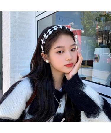 Black and White Plaid Padded Headband for Women - Buffalo Check Hairband for Christmas Party - Buy Online on SooperMarket.com