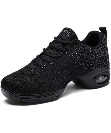 Buy Jazz Shoes for Women - Lace Up Dance Sneakers with Split Sole & Air Cushion - Modern Platform Shoes - Size 37 EU - Black - Buy Online on SooperMarket.com