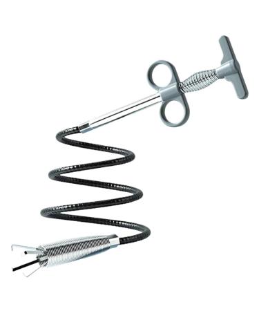 60/90/160cm Sewer Pipe Unblocker Snake Spring Pipe Dredging Tool For Bathroom Kitchen Hair Sewer Sink Pipeline Cleaning Tools (Size : Gray 160cm)