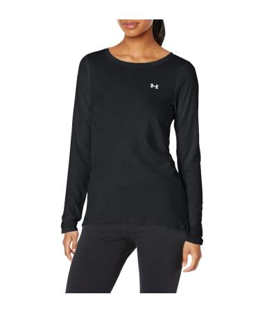 Under Armour Women's HeatGear Long-Sleeve T-Shirt Black (001)/Metallic Silver Small