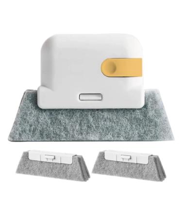 Epodmalx Yellow Window Cleaning Brush Window Sill Slot Cabinet Crevice Brush with Replacement Head Household Cleaning Tools