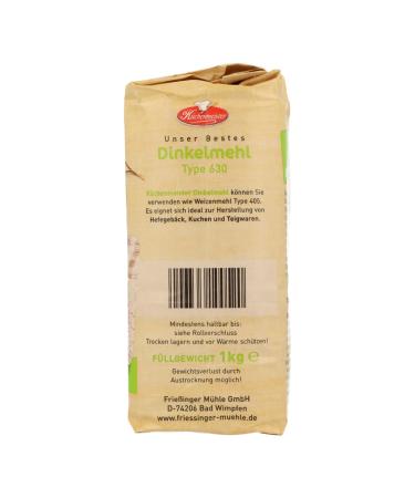 Buy Spelled Flour Type 630 by Frießinger M hle - 3x1kg for Oven Wood Stove & Bread Maker + Free Dough Card! - Buy Online on SooperMarket.com