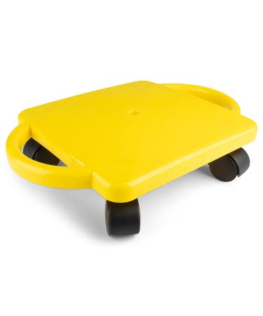 Champion Sports Standard Scooter Board with Handles, Assorted Colors (Yellow or Blue), 12 Inches