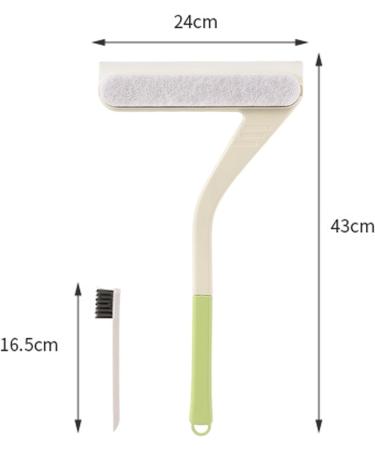 Professional Window Cleaning Tool - Squeegee with Crevice Brush | Household Glass Scraper - Green - International Shipping - Buy Online on SooperMarket.com